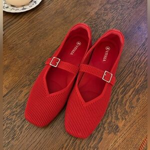 Vivaia Margot Mary Jane Women’s Ballet Flats, Ruby Red